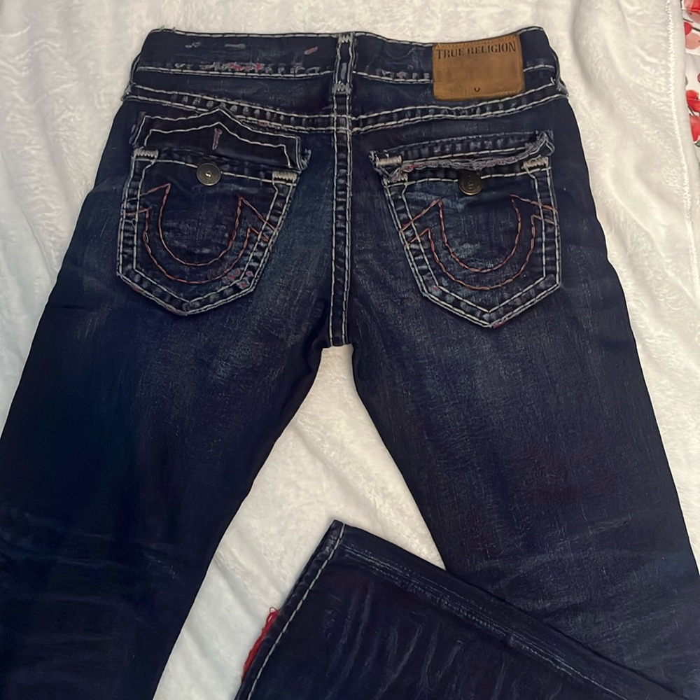 True religion Blue patched jeans